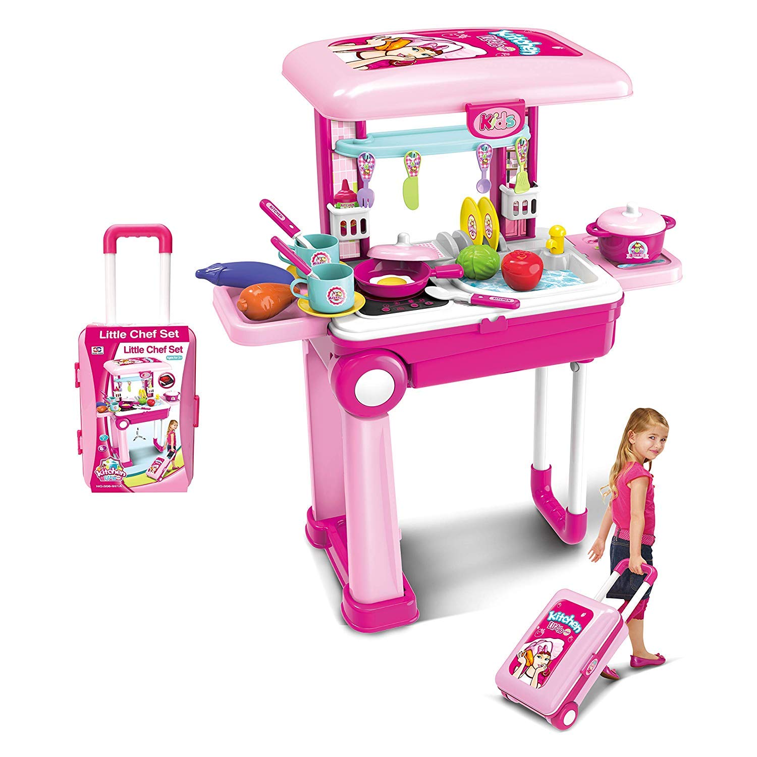 Mqfit Kitchen Set Trolly with Light and Music Toy for Kids, (B07ZTSVFTR) Amazon Price History, Amazon Price Tracker