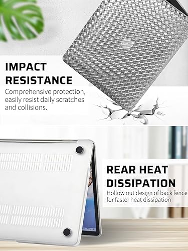 Miniatura 87 de Seorsok Compatible con MacBook Air de 13 pulgadas 2022 2021 2020 2019 2018 versión A1932 A2179 M1 A2337 Touch ID, elegante funda rígida de plástico