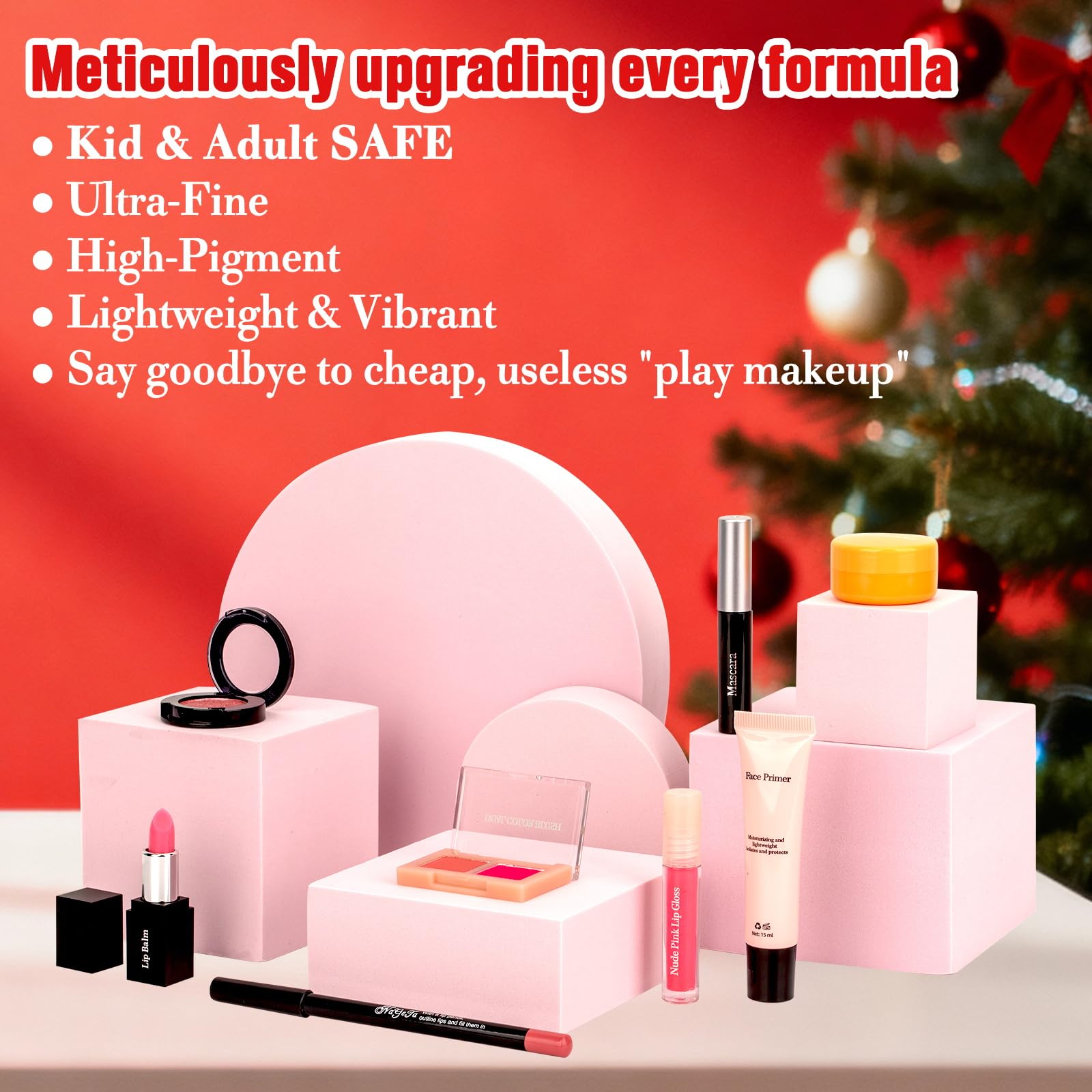 Calendario de Adviento de belleza para niñas y adolescentes, 24 piezas de maquillaje en caja individual, calendario de Adviento de Navidad, sorpresas de belleza, juego de cuenta regresiva