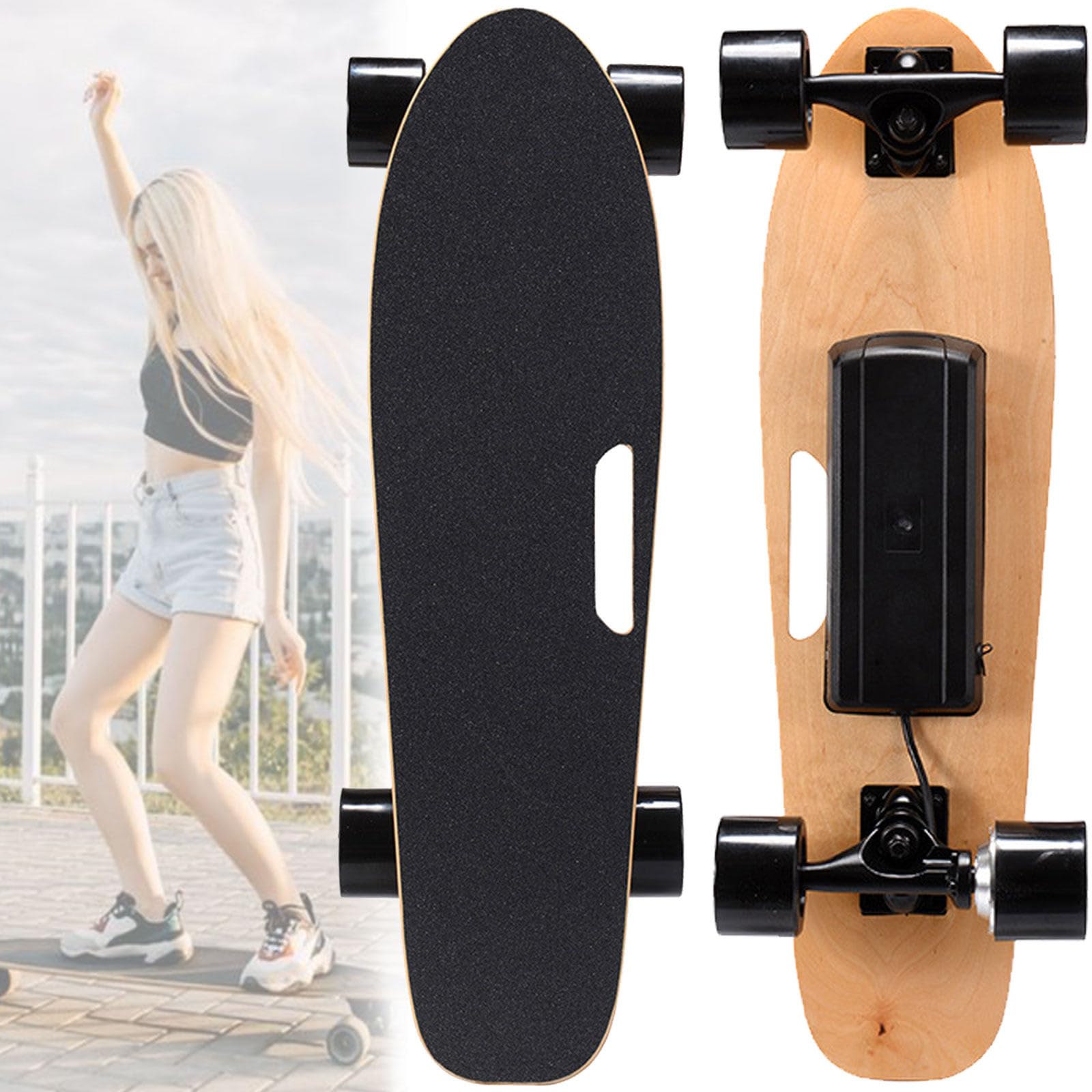 Longboard électrique, Planche à roulettes, avec Moteur hub Simple/Dual, autonomie de 8 à 30 km, Vitesse maximale de 22-40 km/h, capacité de 80-150kg Single-Drive-8km