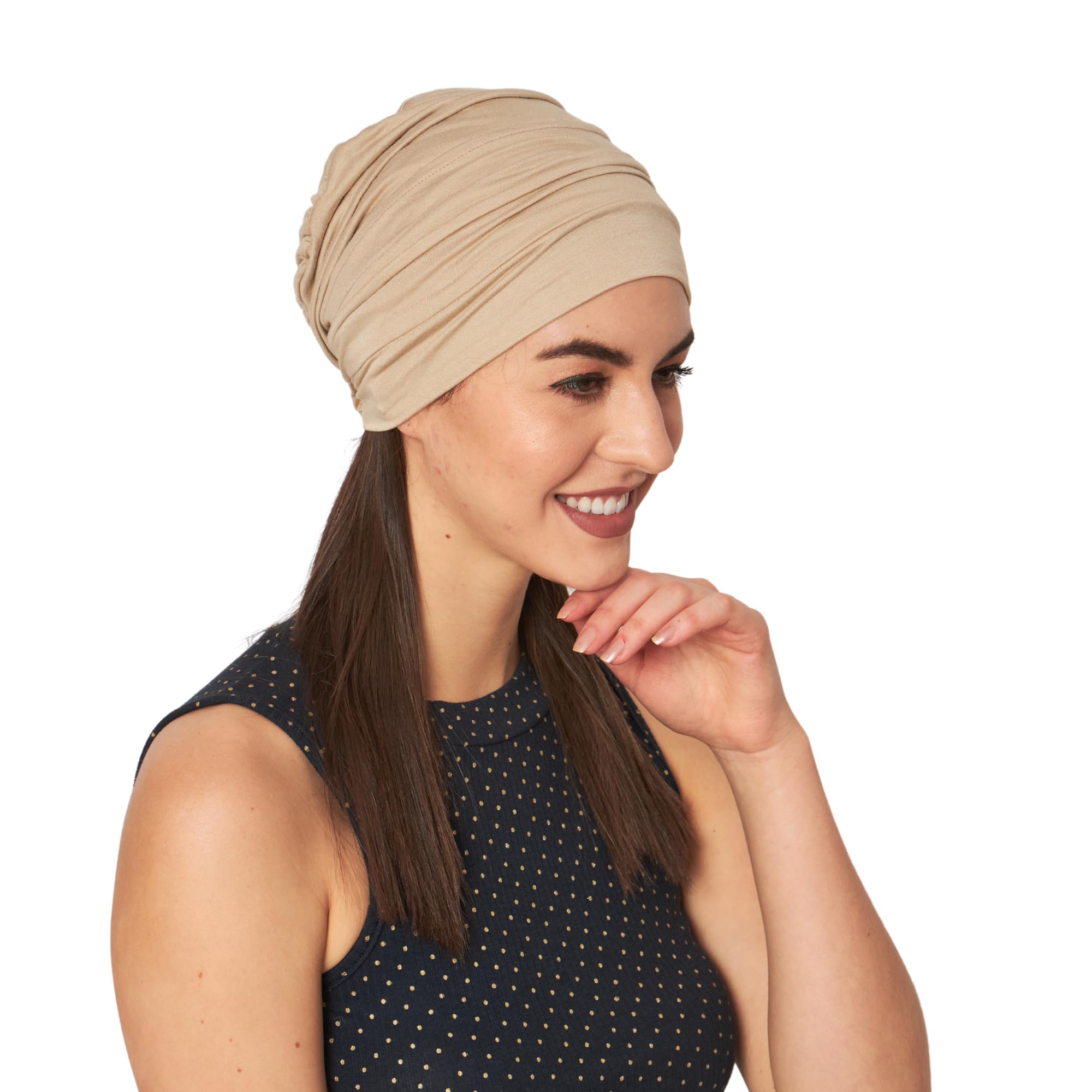 chemio Morbido Slouchy Slouchy Berretto di bambù per Le Donne, Turbante per la Caduta dei Capelli