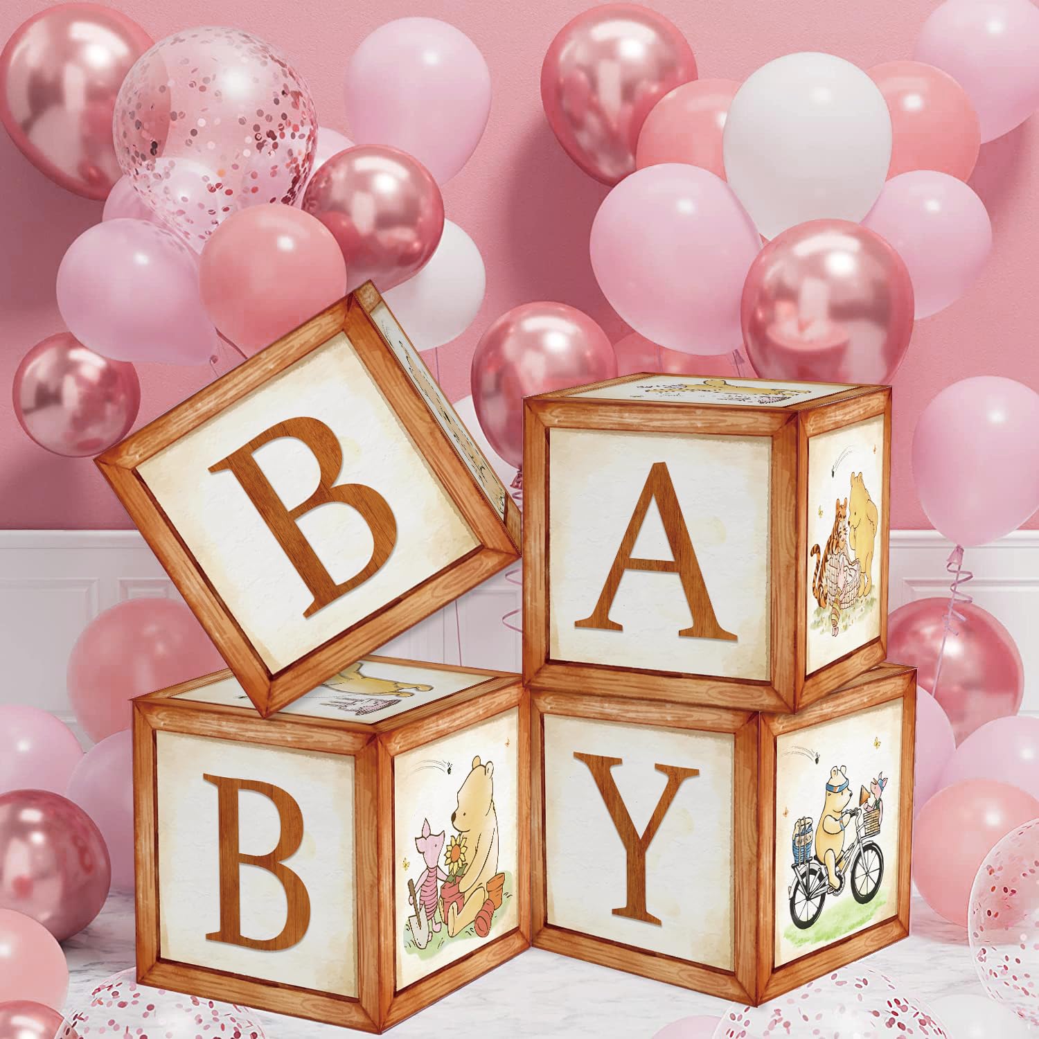 Amazon.com: FOLNESH 4PCS Vintage Winnie Bear Baby Shower Boxes 