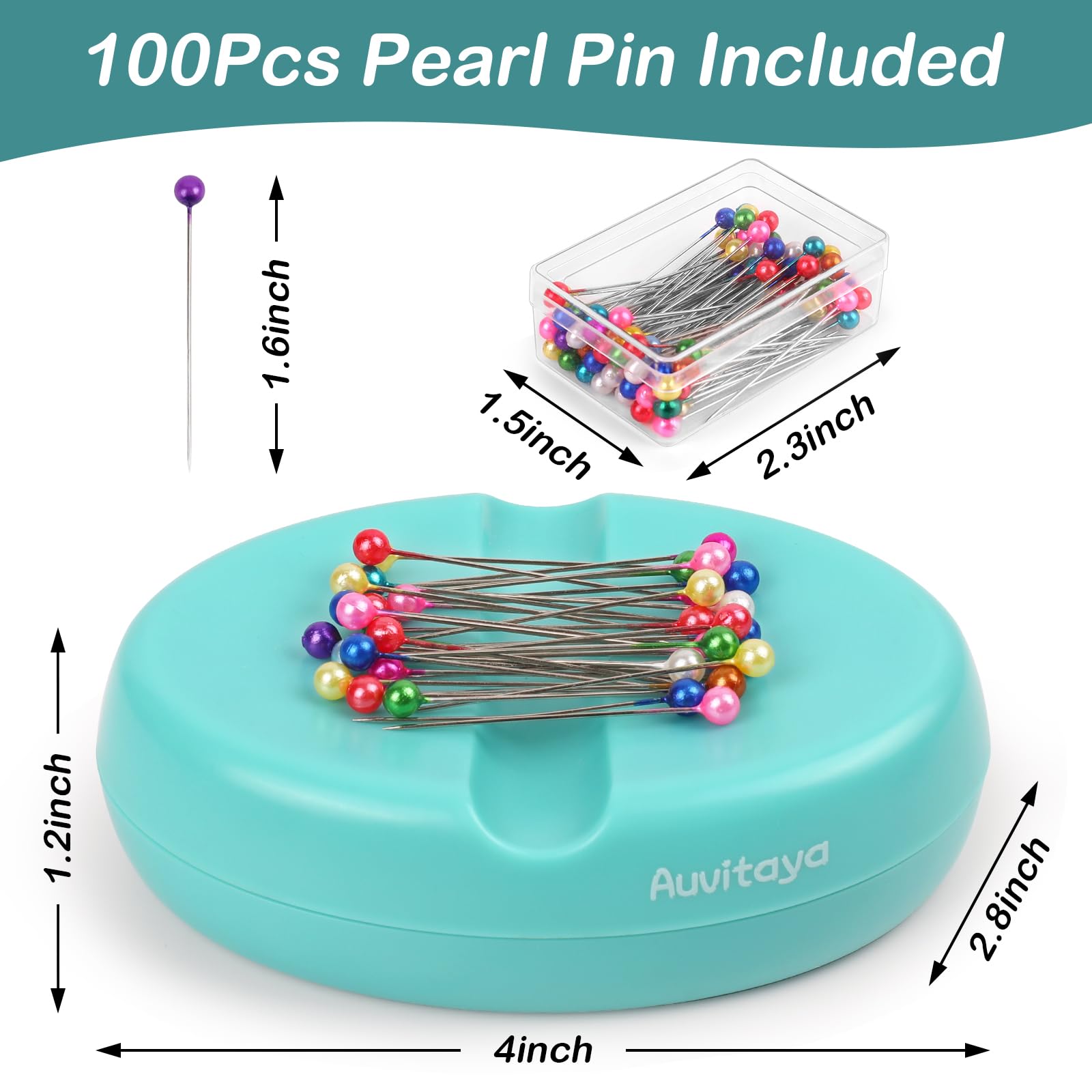 Soporte magnético para alfileres, cojines para coser, pin magnético fuerte, bonito organizador de agujas compacto, soporte para alfileres, soporte de clip de papel para acolchado, accesorios