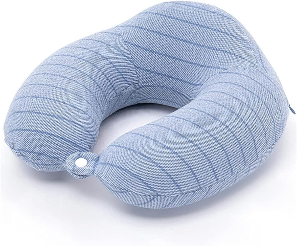 Travel Storage Airplane Pillow Magnetic Cloth Health Care Memory Foam Neck Pillow，Pure Memory Foam Neck Pillow, Comfortable & Breathable Cover, Machine Washable, Airplane Travel Kit(C)