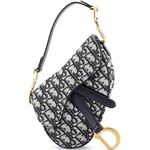 Pre-Loved Saddle Handbag Oblique Canvas Mini, Blue
