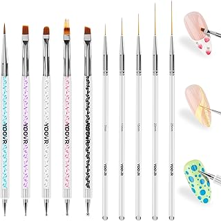 Nail Art Brushes and Dotting Tools, 10pcs Nail Art Design Tool Set, Nail...