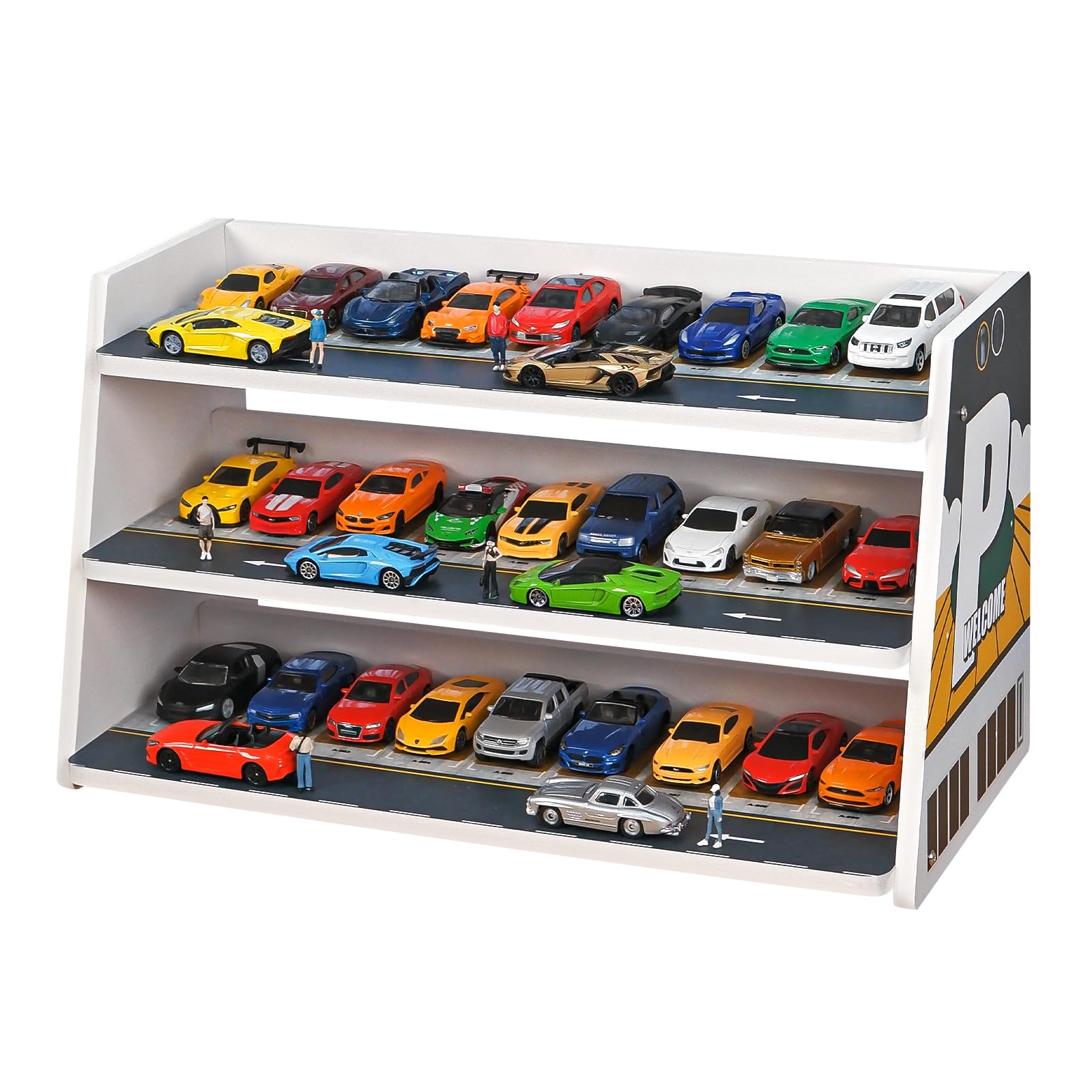 kivcmds Display Case for Hot Wheels: Laddered Parking Garage for 1