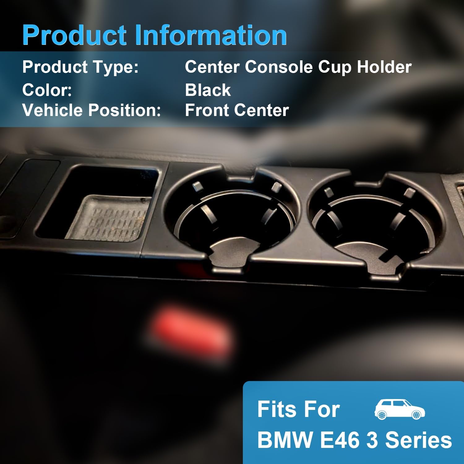 AMICAREP フロントセンターコンソールカップホルダー コインホルダー付き 1998-2006 BMW E46 3シリーズ 31