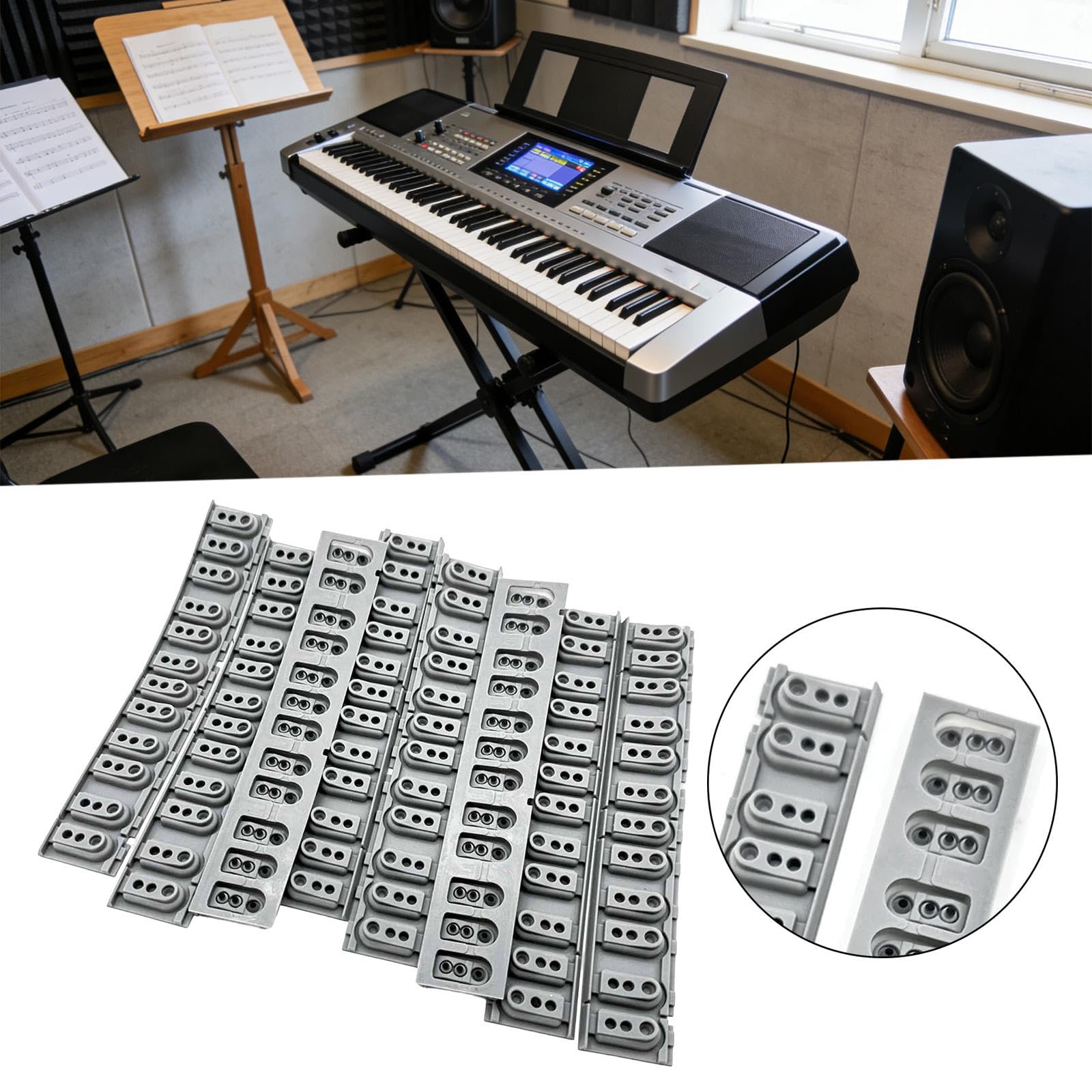 8 Tiras Conductoras para Teclado Numérico, Accesorio para Reparación de Instrumentos Musicales, Flexible Y Adecuado para Talleres de Reparación, 8 Uds.