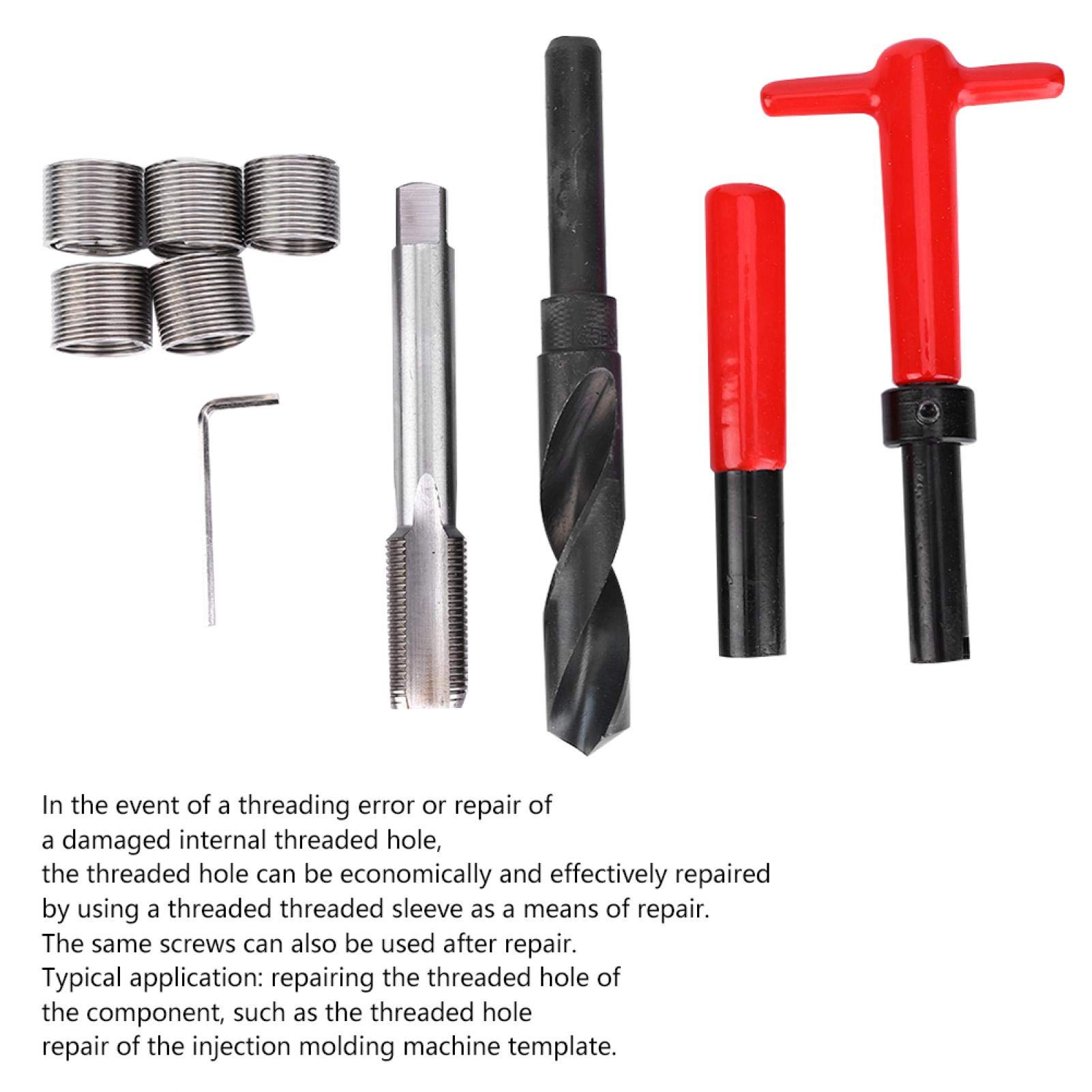10Pcs M18x1.5 Kit di attrezzi per la riparazione della filettatura, kit di riparazione Helicoil con inserto filettato in acciaio inossidabile