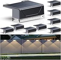 Vista 1 de Solar Fence Lights Outdoor - 3000/4000/6000K 3 Modes, IP44 Waterproof Fence Lights Solar Powered, Dusk to Dawn Solar Light for Outside