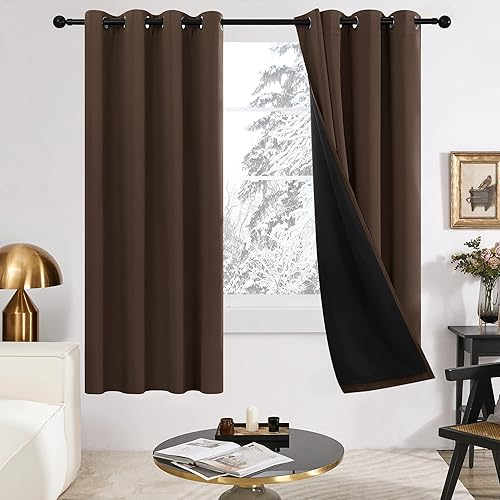Miniatura 64 de Deconovo - Cortinas opacas 100% con forro, aisladas térmicamente, con reducción de ruido, certificadas por Oeko-TEX, con ojales en la parte Gris
