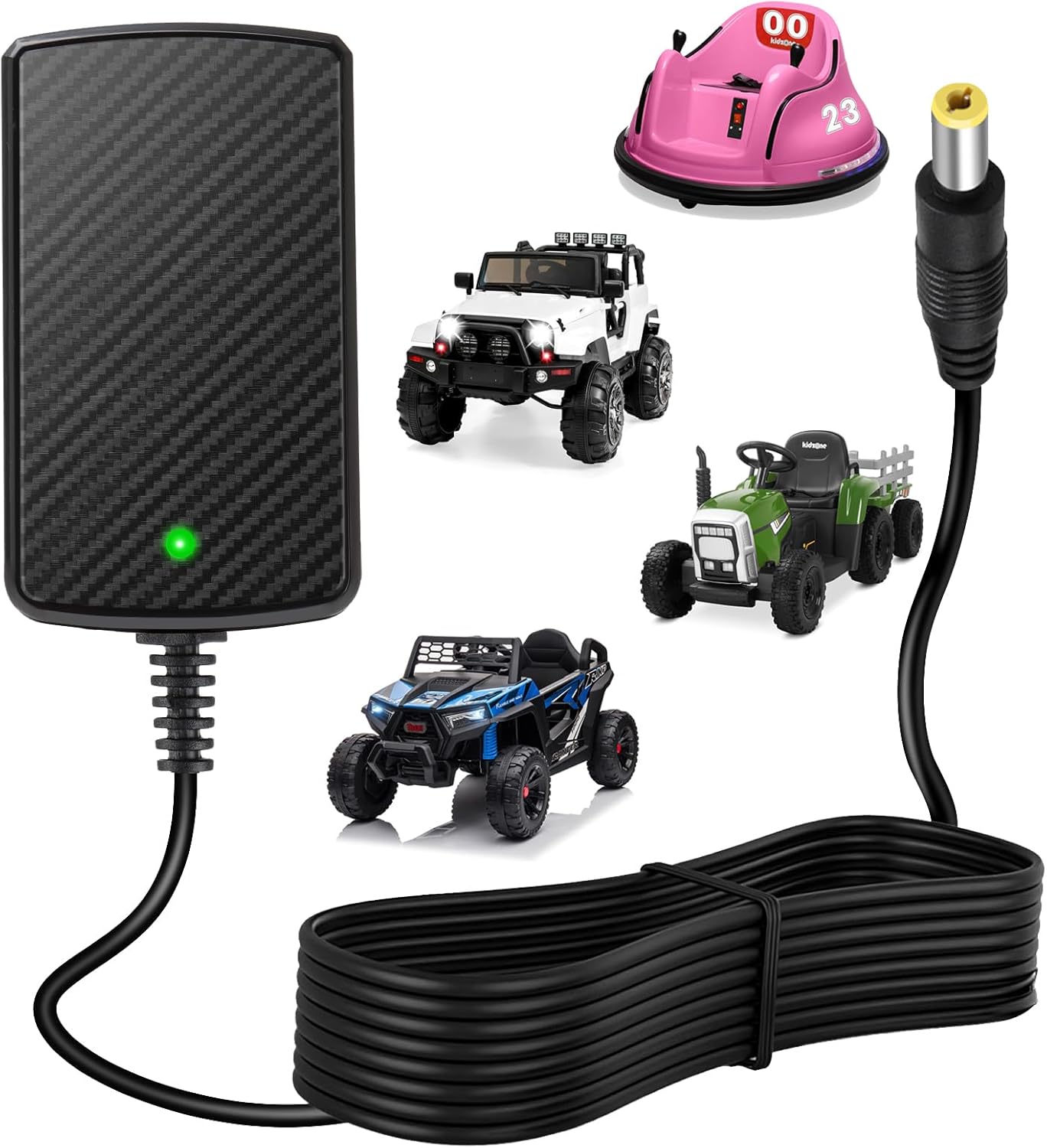 12V Kids Charger for Ride On Toys Car 12 Volt Battery Charger for Wrangler SUV Jeep ATV Mercedes Lamborghini Quad Kidzone Bumper Disney Toy Car 12 Volt Charger for Ride on Toys