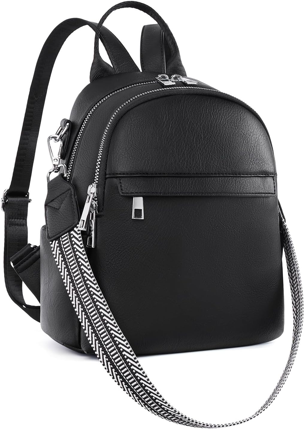 Lexiyat Small Backpack Purse for Women Leather Mini Convertible Designer Backpack Travel Shoulder Fashion Bag Black