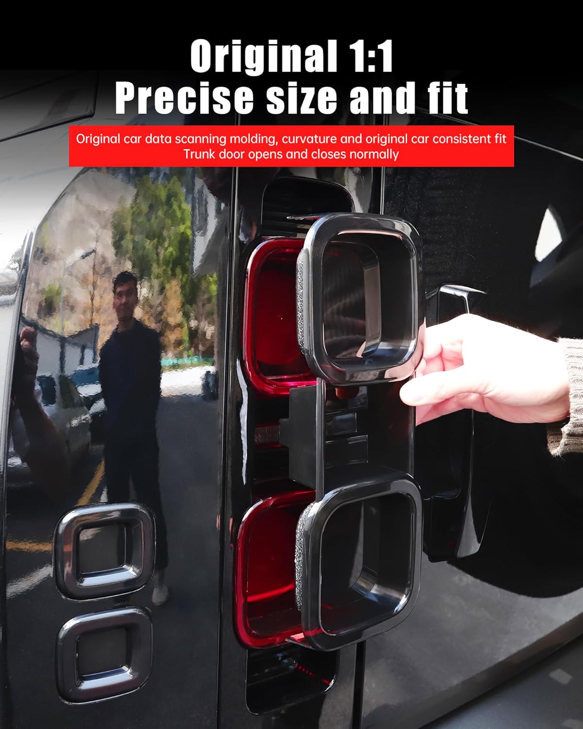 Smoked Tail Light Cover for 2020-2026 Land Rover Defender 90 110 130 Rear Tail Light Fog Light Housing Exterior Conversion Black Knight Accessories (Smoked Tail Light Cover + Fog Lamp 8-Piece Set)