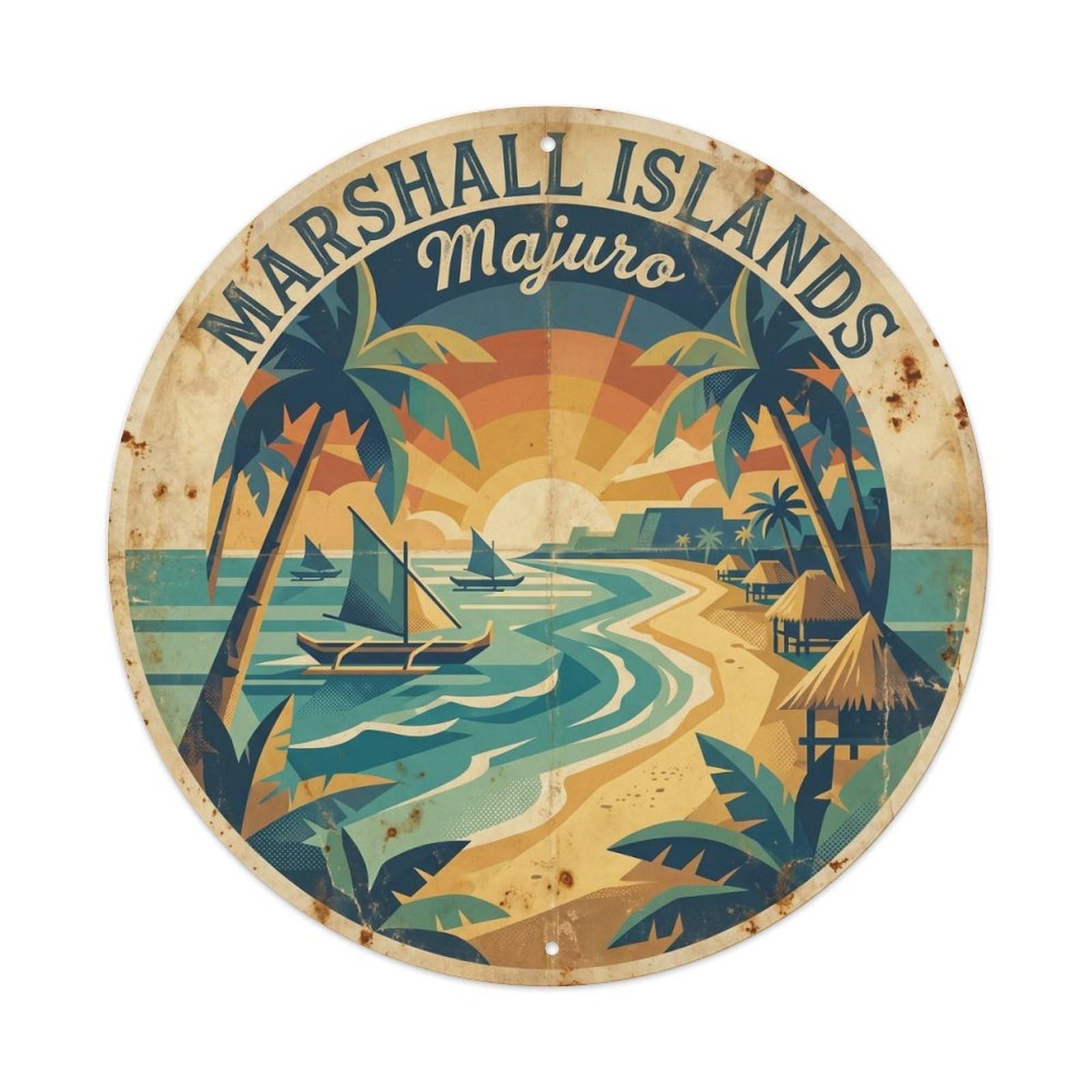 Marshall Islands Majuro Island Resort Classic Travel Metal Tin Sign