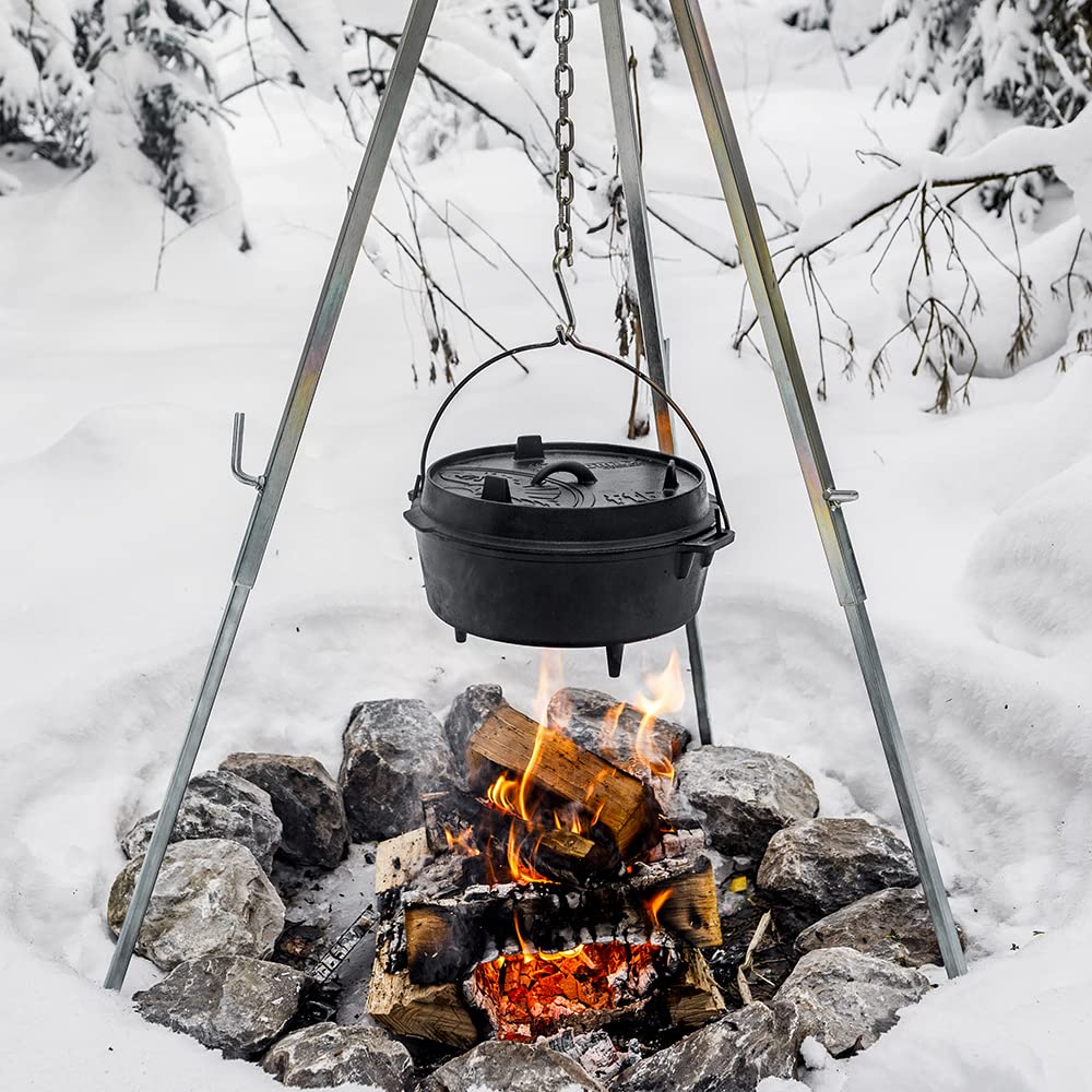 Petromax Feuertopf (Dutch Oven) Set´s (FT6, planer Boden) | Original Gusseisen | mit Deckelheber und Pflegepaste | ohne Einbrennen | Einsteiger-Set | robust & vielseitig