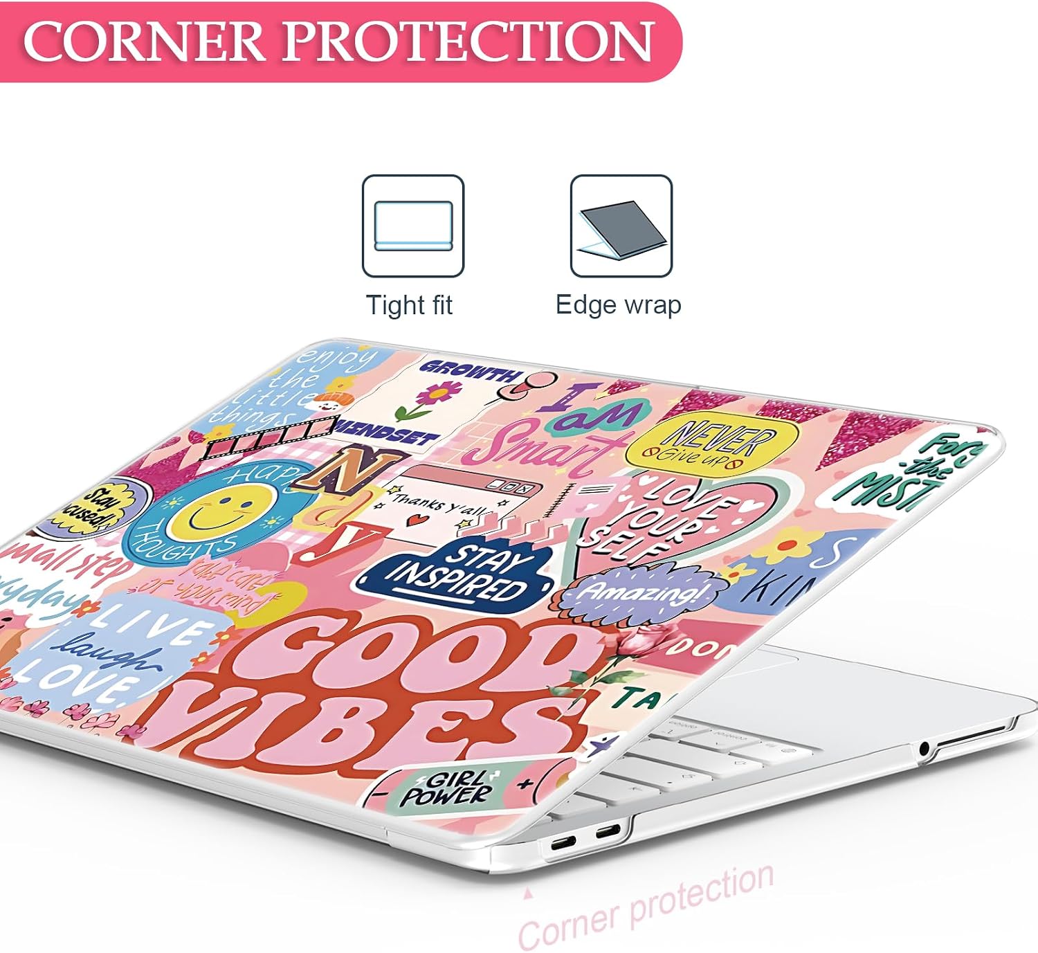 B BELK for MacBook Neo 13 inch Case 2026 Model A3404, Pink Smiley Face | Ultra-Thin Protective, Shockproof Hard Shell Cover, 2 Keyboard Covers & Screen Film, Girly Cute Laptop Protector