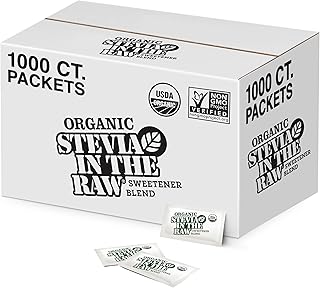 In The Raw Organic Stevia Sweetener Packets, 1,000 Ct, Zero Calorie Suga...