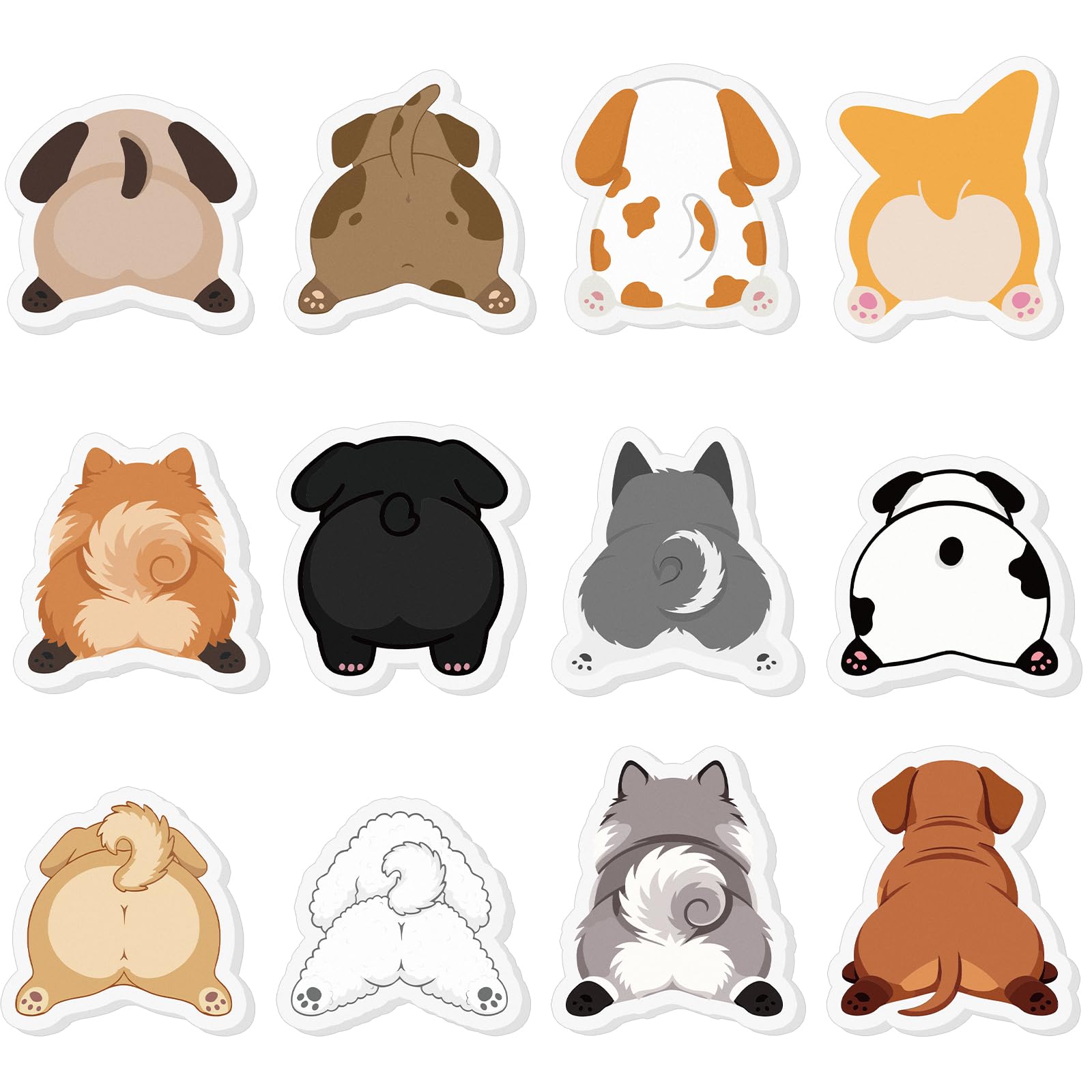 Yinder 24 Pads Dog Sticky Notes Cute Kawaii Dog Butt Vet Tech Week Gifts