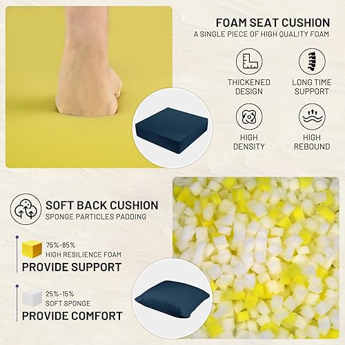 Miniatura 4 de Sutteles Cojines de asiento profundo para patio, juego de cojines para sillas de exterior, cojín para muebles de patio con funda extraíble, adecuado