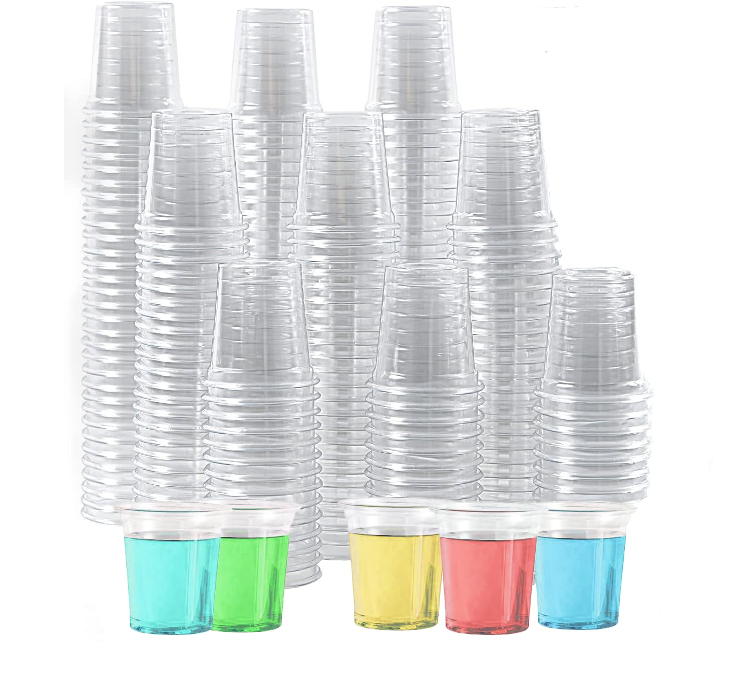 ASOENTIWOX 400 Stück Schnapsgläser Plastik, 20ml/2cl Plastikbecher Shotgläser Wiederverwendbarer, Transparente Schnaps Shot Becher für Party, Hochzeiten, Festivals, Geschäfte Aktivitäten