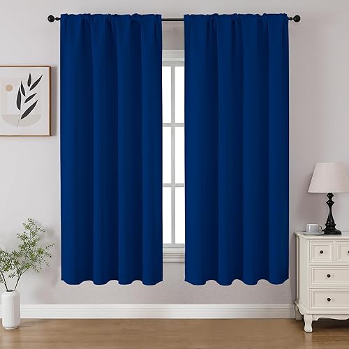 Miniatura 100 de CUCRAF - Juego de 2 paneles de cortinas opacas negras de 63 pulgadas, cortinas con bolsillo para varilla para oscurecer la habitación para