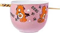 Vista 212 de Silver Buffalo The Powerpuff Girls Girl Power Featuring Blossom, Bubbles, and Buttercup Ceramic Ramen Noodle Rice Bowl with Chopsticks, Microwave