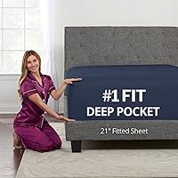 Vista 57 de DeaLuxe Kids Twin Deep Pocket Fitted Sheet - White - Microfiber - 16' Deep - Twin Size 39' x 75' - Perfect Fit for 14'-18' Mattresses