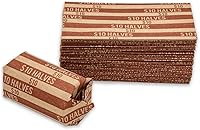 Vista 1 de Envoltorios de monedas de medio dólar, 100 envoltorios de monedas a rayas planas