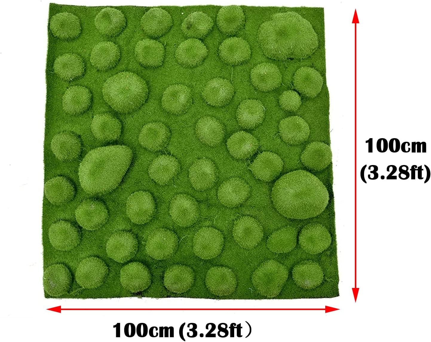 YIQIFLY Simulation Artificial Moss Mat Fake Grass Rug DIY Synthetic Turf Lawn Carpet for Wedding Home Backyard Balcony Indoor Outdoor Decor (Color : Green, Size : 1x1m(3.2x3.2ft))