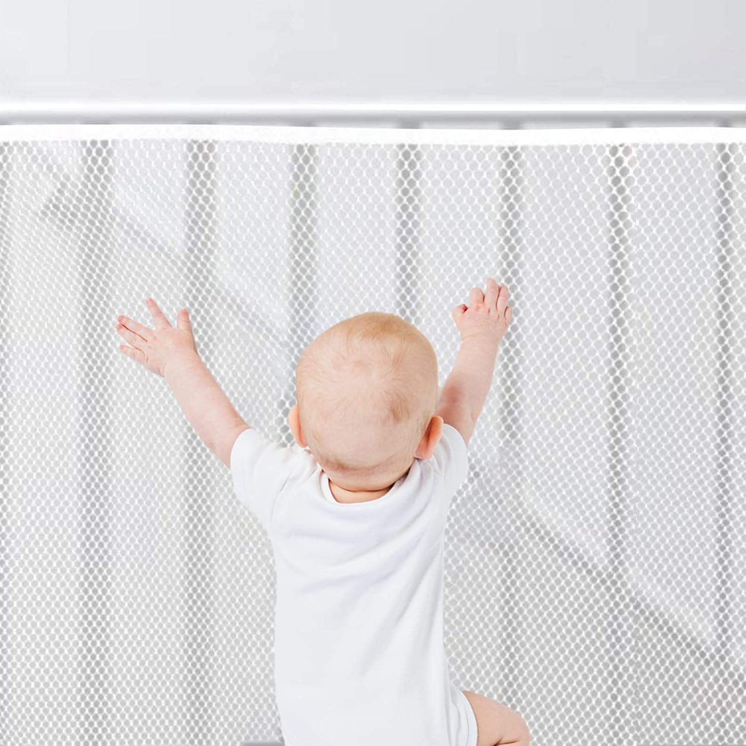 Treppen Schutznetz Kinder, Geländer Sicherheitsnetz, Treppenschutznetz für Kinder, Safety Net, Treppe Geländer Zaun Mesh, Sicherheitsnetz für Balkon, Baby Balkonnetz (2m x 78cm)
