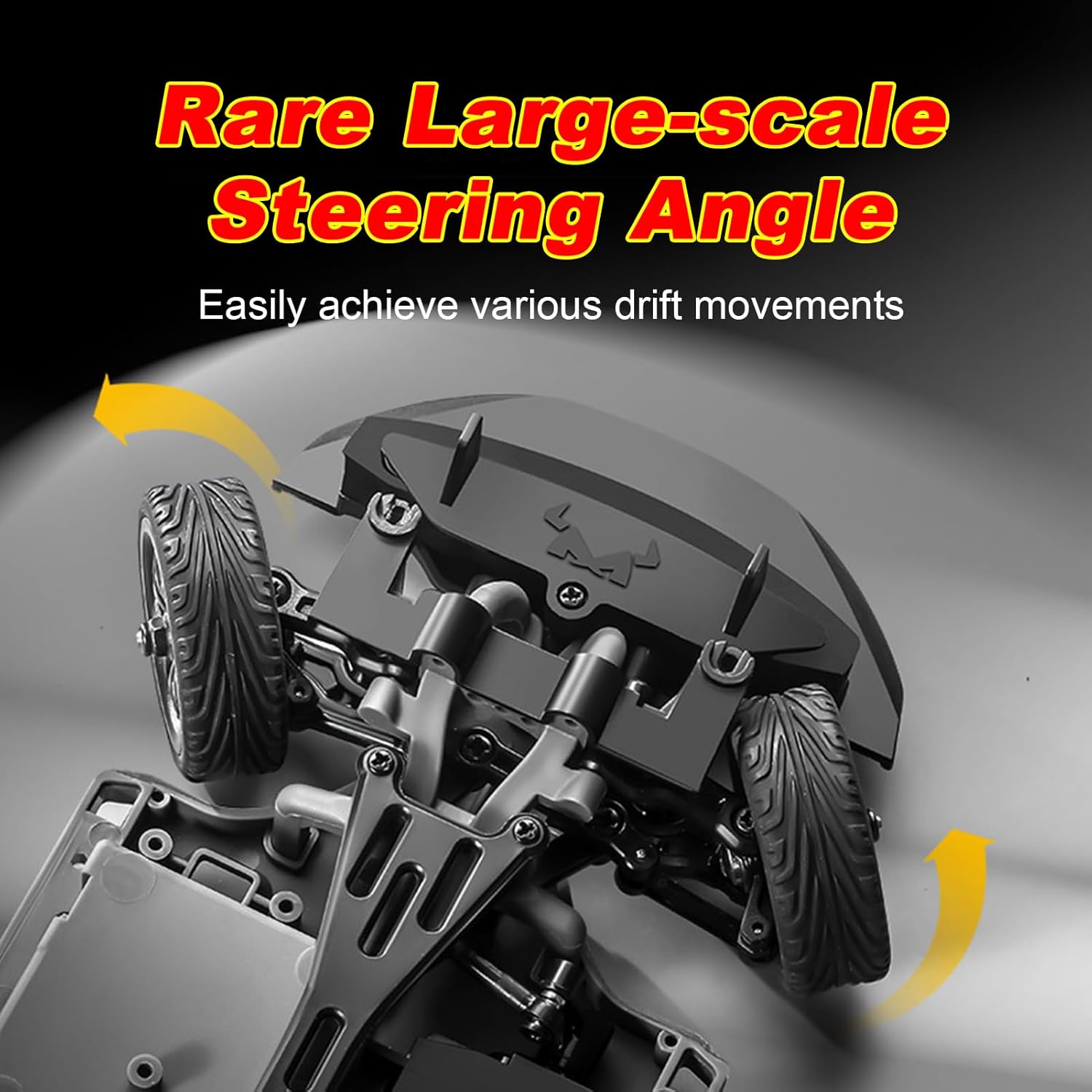 MN-268 RC Drift Car, 1:16 Scale High Speed 20 KMH Racing Drift Car with Gyro, LED Lights and Drift Tires, 2.4G Hobby RC Cars Gift for Adults and Teens (Black)