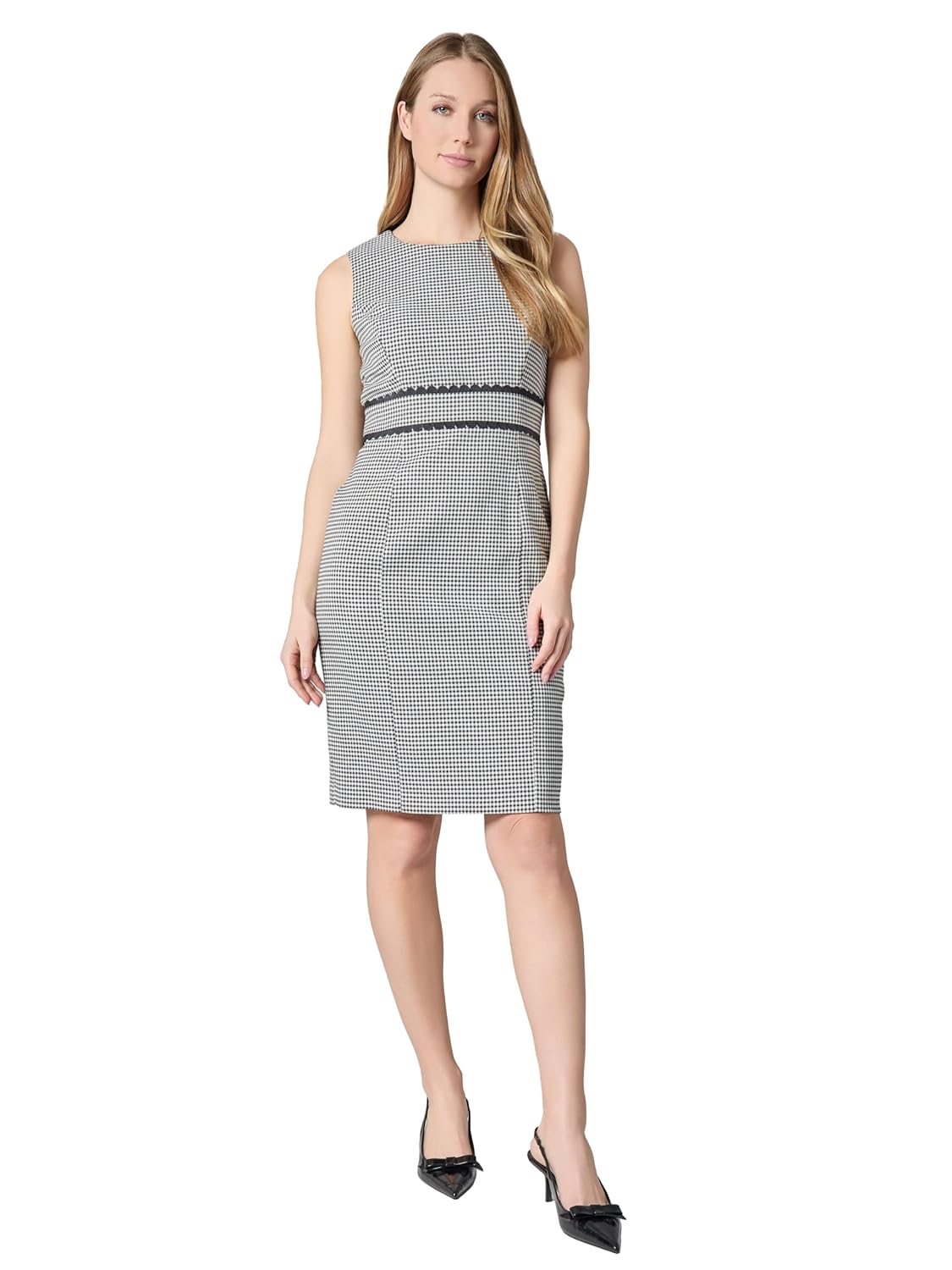 Kasper Womens Sheath Dress W Wb Scallop Trim