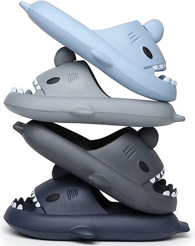 Miniatura 4 de Sandalias deslizantes de tiburón tipo nube para hombres y mujeres, pantuflas de verano novedosas de punta abierta, zapatos antideslizantes