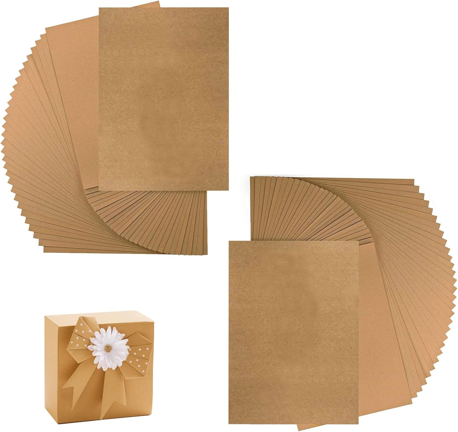 100 Feuilles Papier Kraft,A4 Brun Kraft Papier,Papier Kraft Naturel
