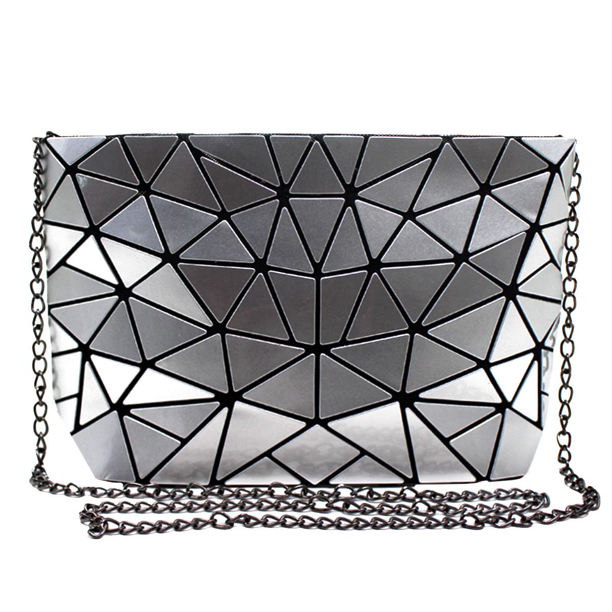 GoclothodFashion Holographic Laser Shoulder Bag Geometric Envelope Clutch Chain Crossbody Purse