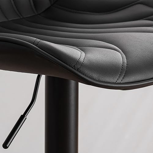 Miniatura 75 de YOUNUOKE Taburetes de bar de altura de mostrador para isla de cocina de 24 pulgadas, de metal, negro, juego de 2 taburetes giratorios ajustables con