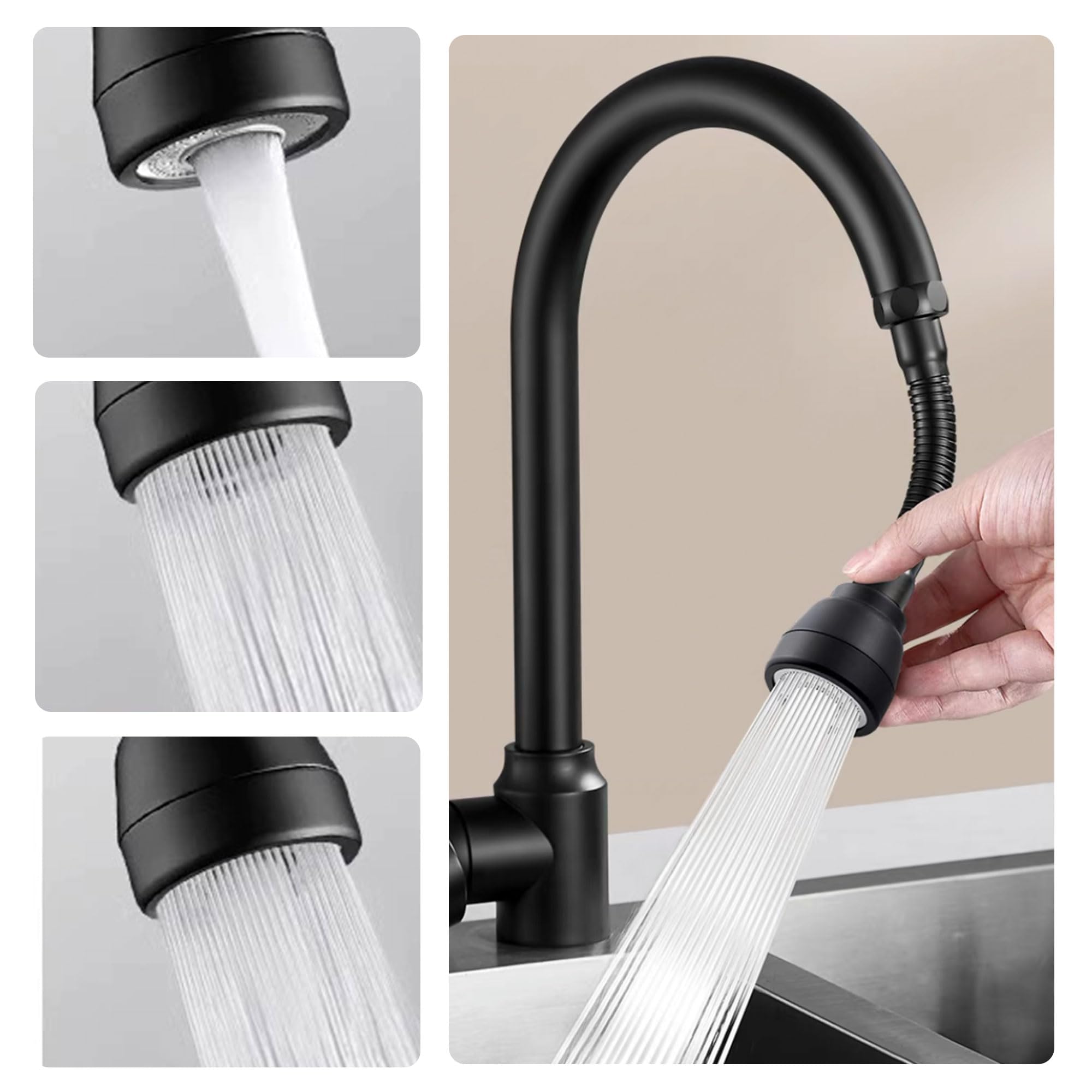 3 modi waterkraan verlenging keuken, 360° draaibare multifunctionele