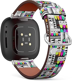 CJBROES Replacement Leather Watch Band, Compatible with Fitbit Versa 3 and Fitbit Sense of Wristband Bracelet Accessory - neon Color