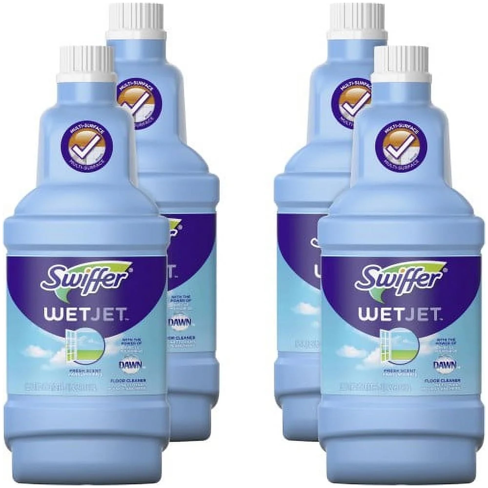 Swiffer WetJet Cleaning Solution Refill 42 Oz - Open Window Fresh Scent - 4 Pack