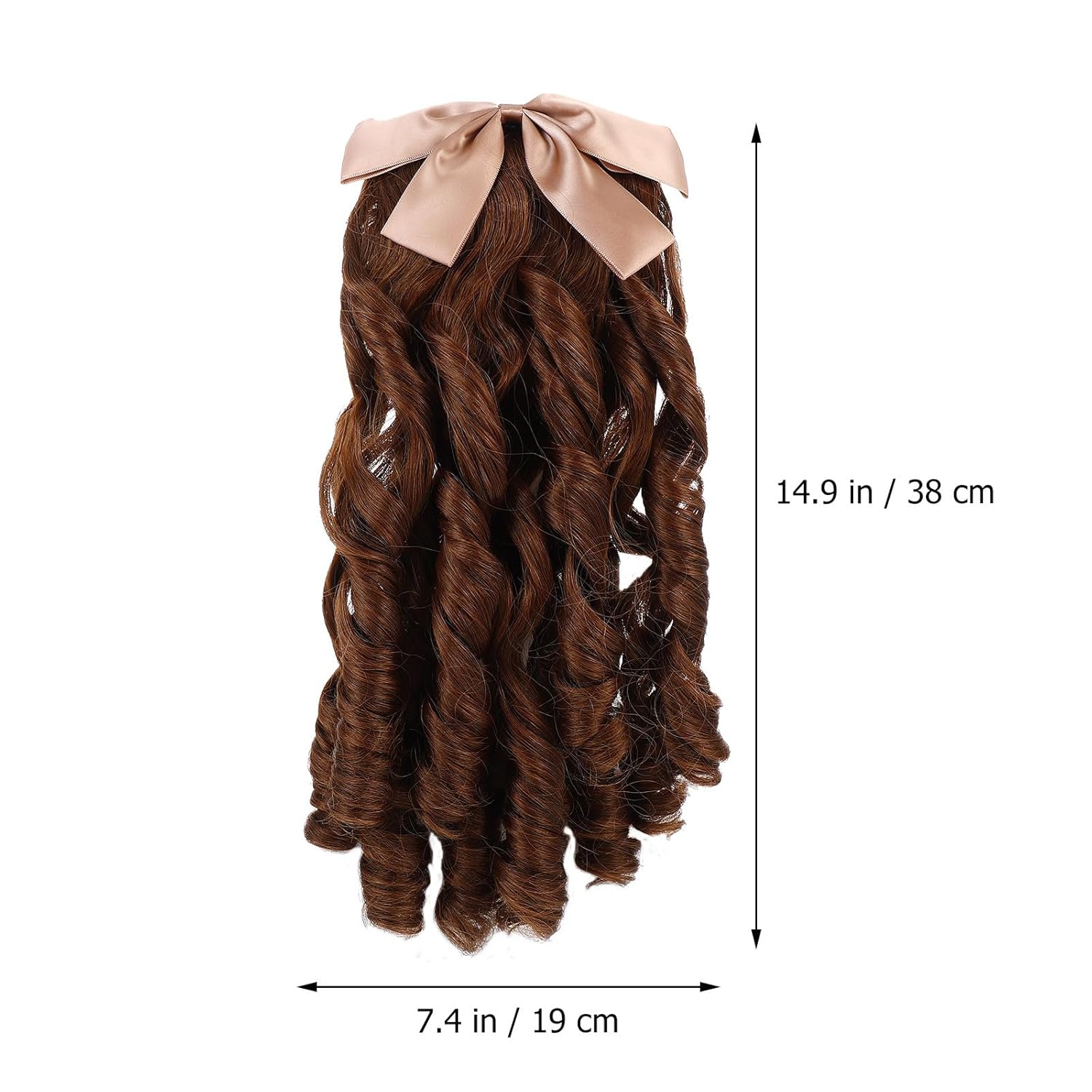 NOLITOY Hair Comb Curly Ponytail Human Hair Wigs hairpieces for women Fake Wig with Bow Ponytail Hairpiece curly wig Ringlet Ponytail Extension Long curly hair Polyester