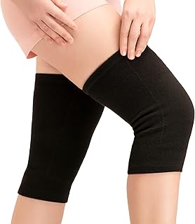 SNUG360 Wool Knee Warmers - Soft & Breathable Knee Sleeves, Helps Improve Blood Circulation & Relieve Knee Pain (Medium (1 Pair), Black)
