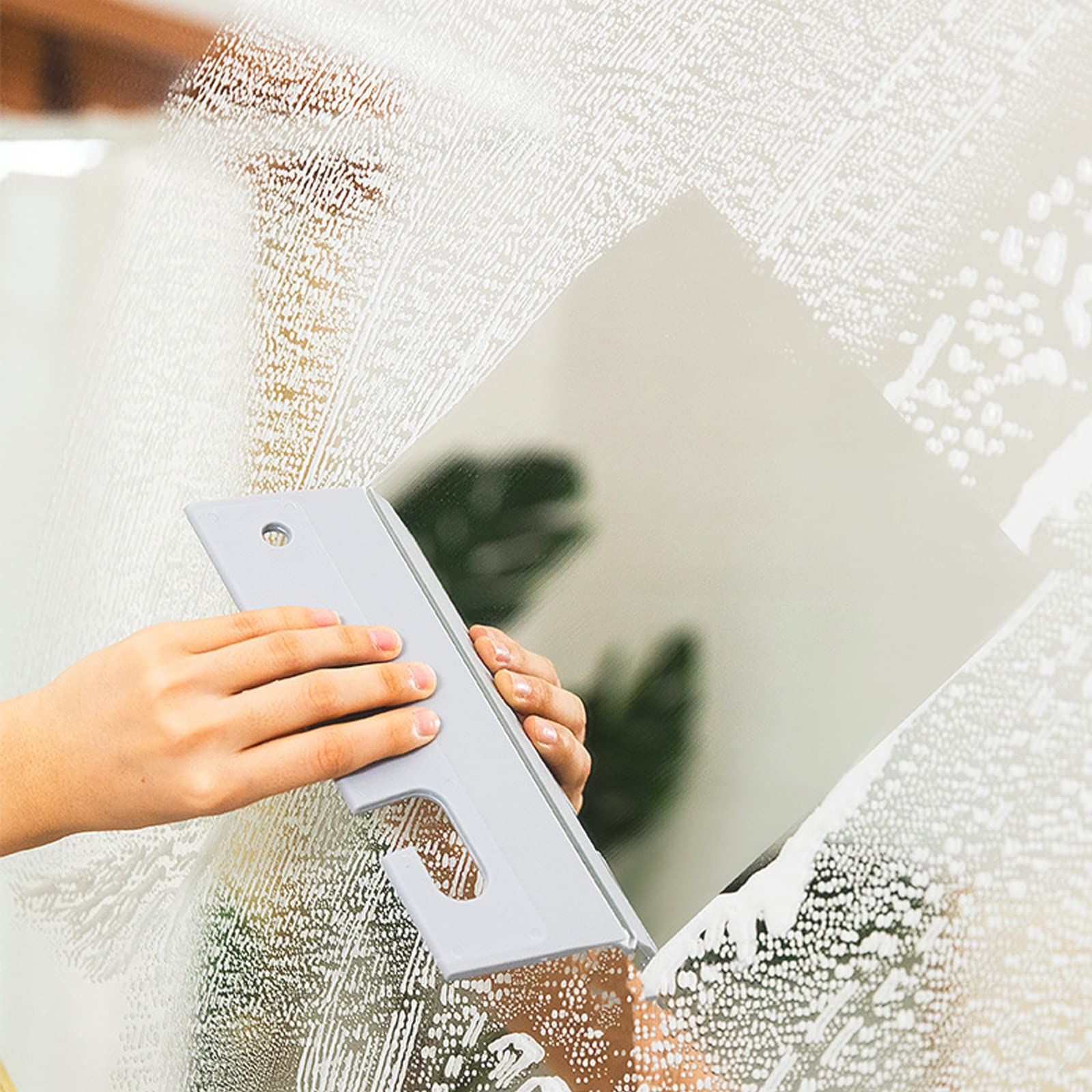 Raschietto Per Vetri E Pavimenti - Spatola Multiuso Per Doccia, Specchi E Finestre, Verde 24x21 Cm - Foto 11