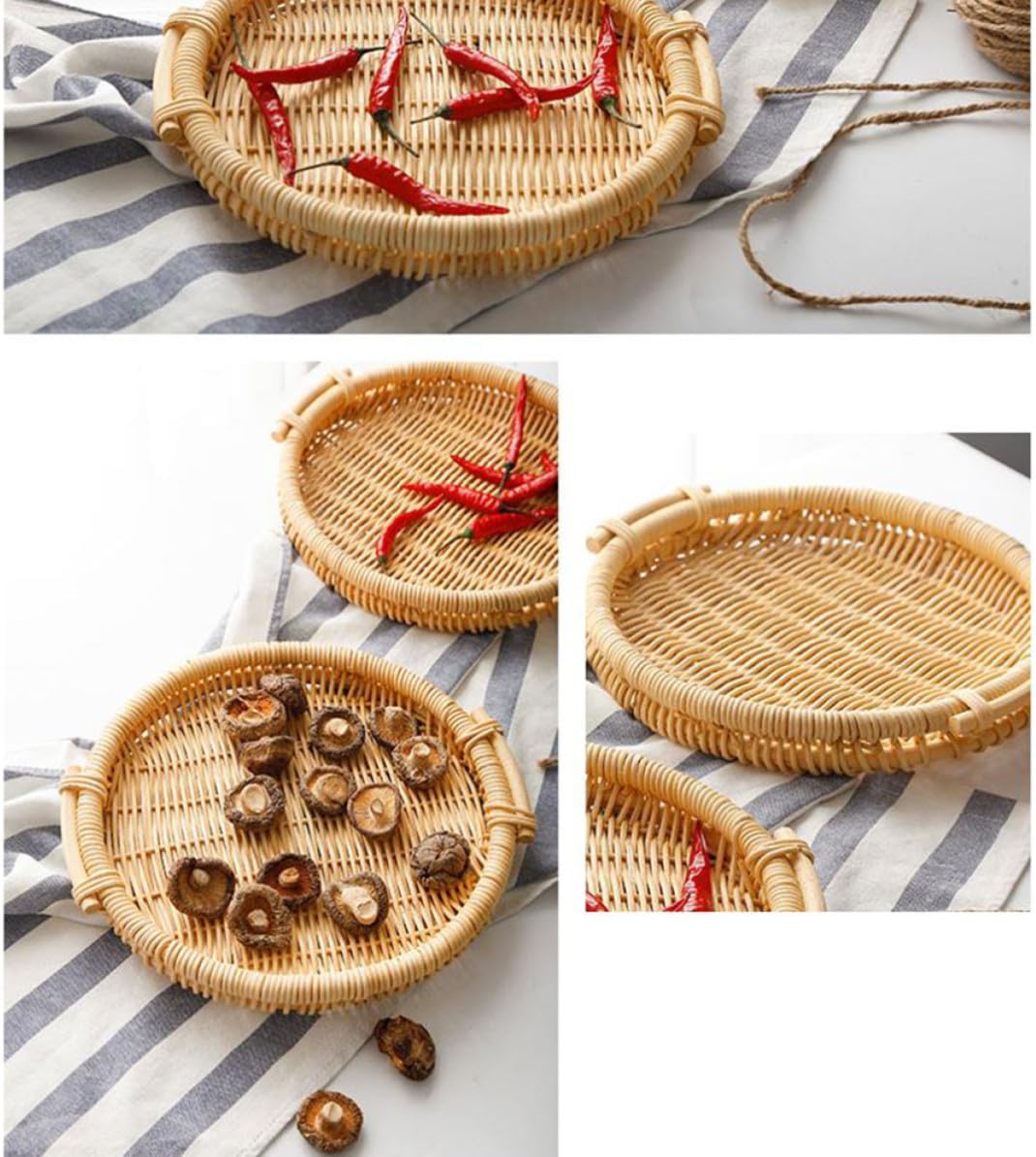 Rattan Bread Basket for Snacks and Dried Fruit Serving