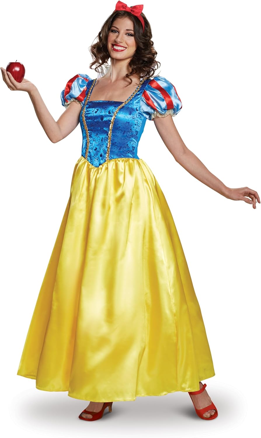 Disguise womens Snow White Costume, Official Disney Princess Snow White Deluxe Costume Dress