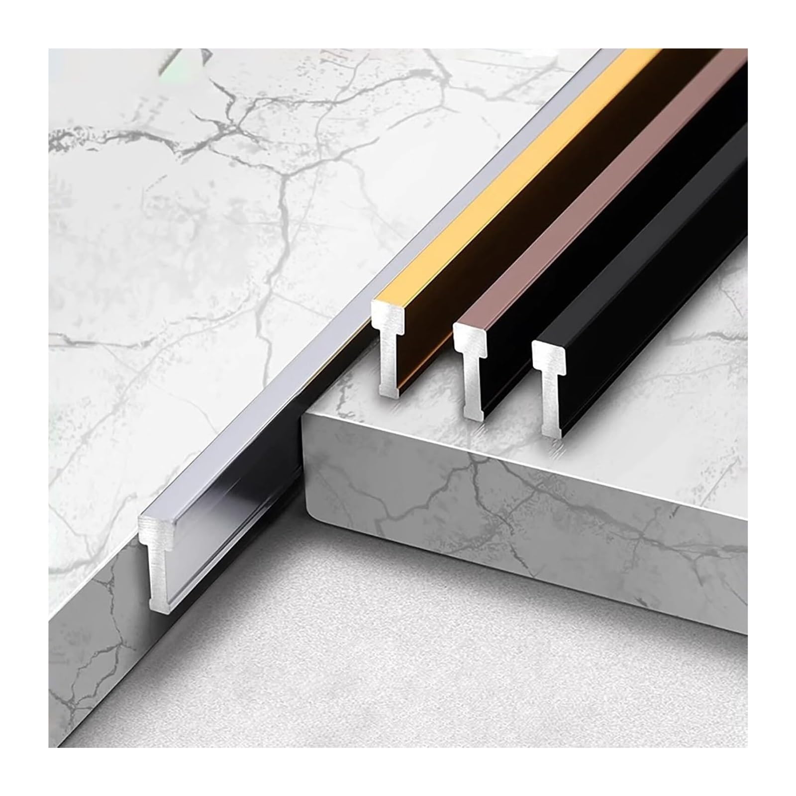 listwa progowa do drzwi, Listwa aluminiowa T, listwa przejściowa ze stopu aluminium, wysokość 11,6–15 mm, opakowanie 2 szt(Height:11.6 mm)