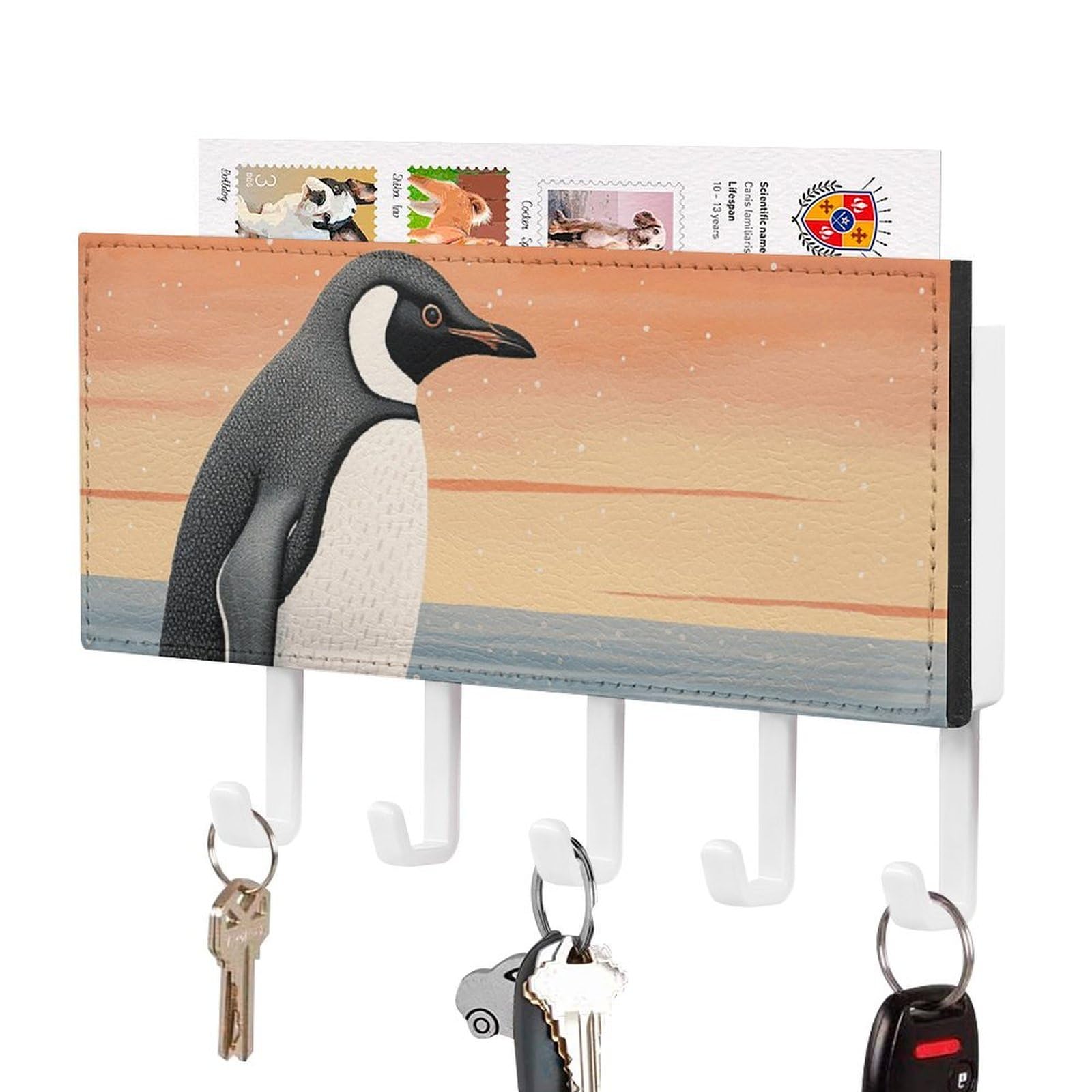 Práctico gancho de llaves de pingüino para regalar en mudanzas y decoración de pasillos