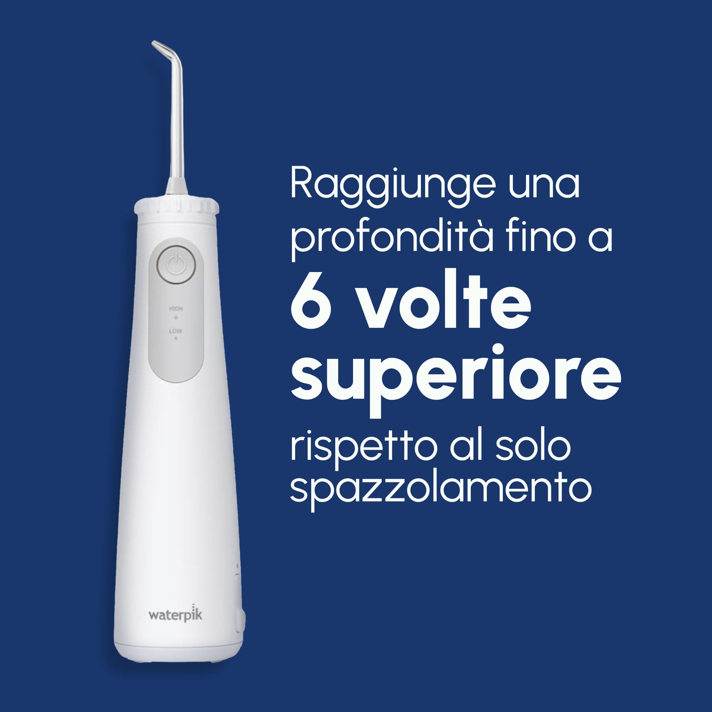 Idropulsore Dentale Waterpik Cordless Pearl, Irrigatore Orale Portatile e Ricaricabile, Rimuove i Residui tra i Denti, Elimina la Placca, Impermeabile, Ideale per Viaggi e Bagni Piccoli, Bianco