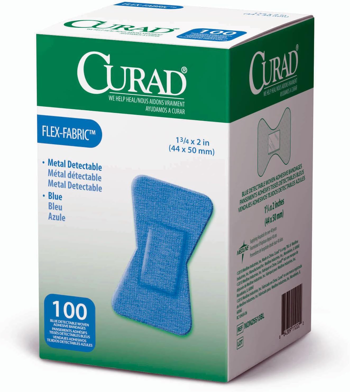 Fingertip, Woven Blue Detectable Bandage, 100-Count